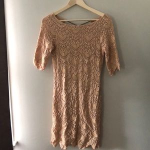 Nude backless tight dress